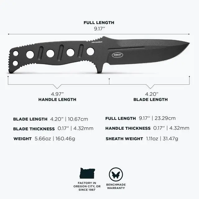 Alt view image 2 of 3 - Benchmade Fixed Adamas - Black Paracord - Drop-Point Fixed Blade Knife - Cobalt Black CPM-CruWear