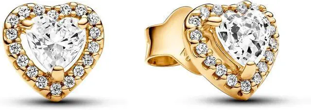Main image of Pandora Sparkling Elevated Heart Stud Earrings