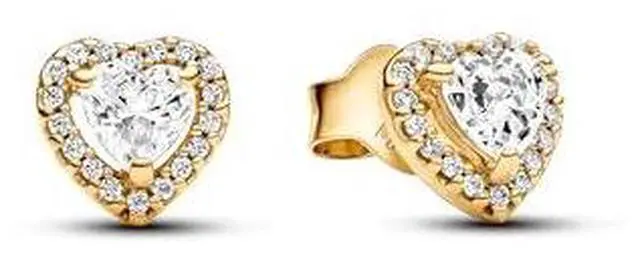 Alt view image 2 of 3 - Pandora Sparkling Elevated Heart Stud Earrings