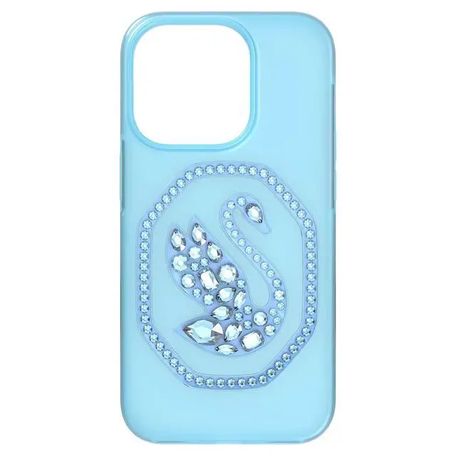 Alt view image 3 of 3 - Swarovski Smartphone Case Swan Iphone 14 Pro Blue