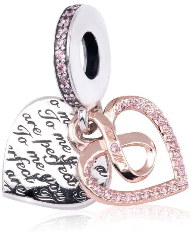 Alt view image 3 of 3 - Pandora Two-tone Infinity Heart Double Dangle Charm
