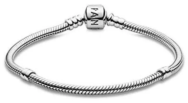 Alt view image 3 of 4 - pandora moments snake chain charm bracelet in sterling silver, 7.1 in / 18 cm