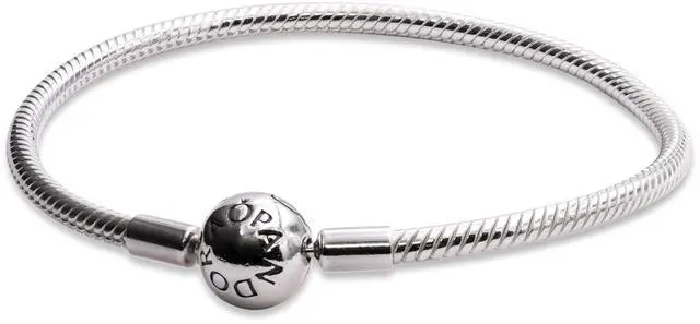 Alt view image 4 of 4 - pandora moments snake chain charm bracelet in sterling silver, 7.1 in / 18 cm