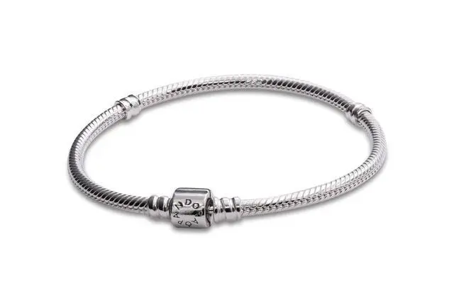 Alt view image 3 of 3 - Pandora Moments Barrel Clasp Snake Chain Bracelet