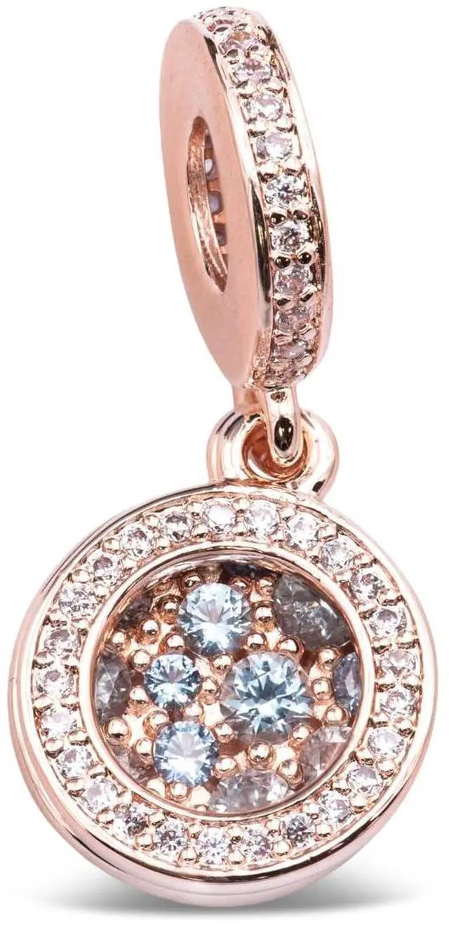 Alt view image 3 of 3 - Pandora Colours Sparkling Light Blue Disc Double Dangle Charm -