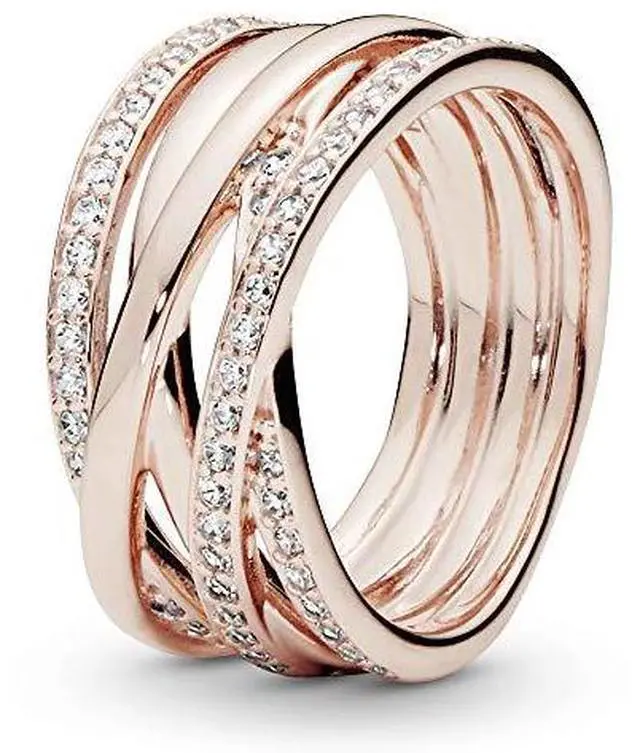 Alt view image 2 of 3 - PANDORA Ring Pandora Rose Tm Entwined With Clear CZ