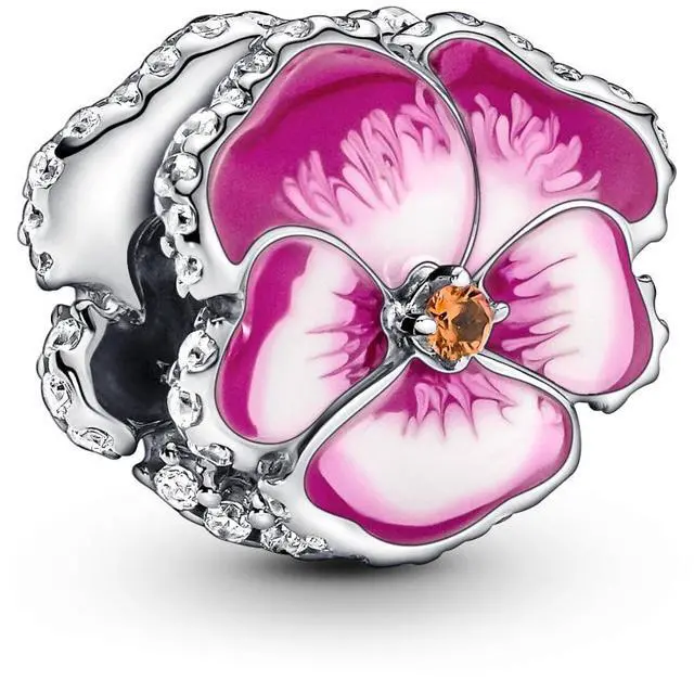Main image of Pandora Moments Pink Pansy Flower Charm