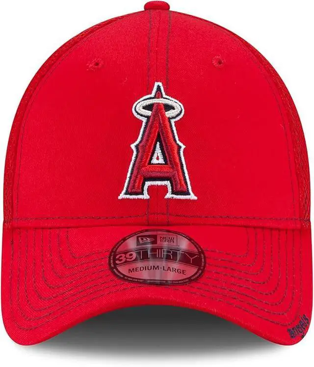 Alt view image 2 of 3 - New Era MLB Los Angeles Angels Neo Fitted Baseball Cap - Scarlet - Medium/Large