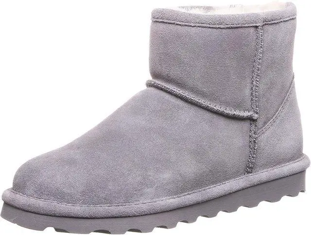 Main image of BEARPAW Womens Alyssa Charcoal Fur Ankle Boot - Grey - 12