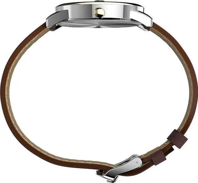 Alt view image 2 of 3 - Timex Mens Easy Reader 35mm Watch - Brown Strap Blue Dial Silver-Tone Case