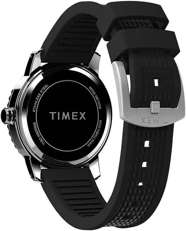 Alt view image 3 of 3 - Timex Trend 41mm Black Silicone Strap Mens Watch