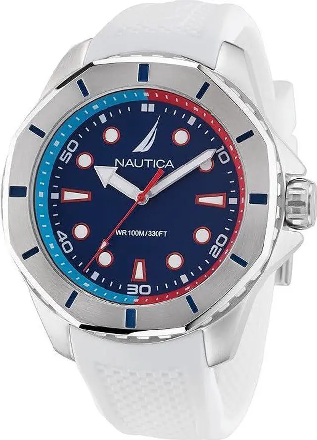 Main image of Nautica Koh May Bay White Silicone Mens Watch