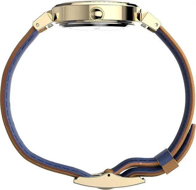 Alt view image 2 of 3 - Timex Trend 31mm Brown Leather Gold-Tone Ladies Watch