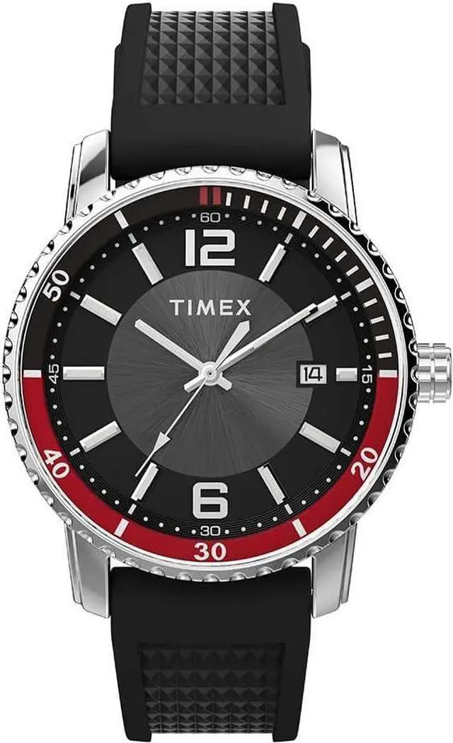 Main image of Timex Trend 41mm Black Silicone Strap Mens Watch
