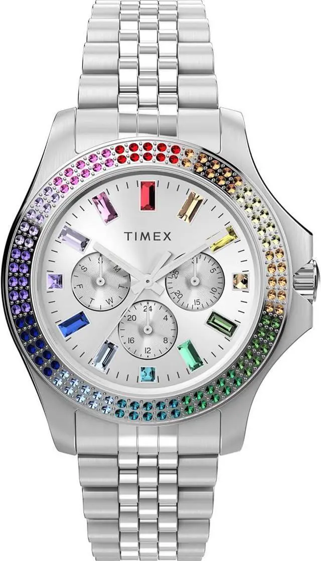 Main image of Timex Kaia Silver Rainbow Dial Ladies Watch