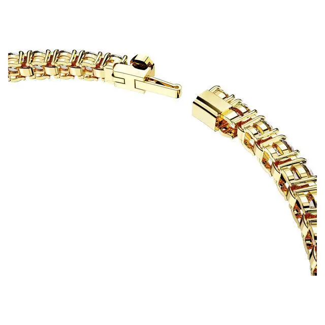 Alt view image 2 of 3 - Swarovski Matrix Tennis Bracelet - Round Cut - White - Gold-tone Plated - Large