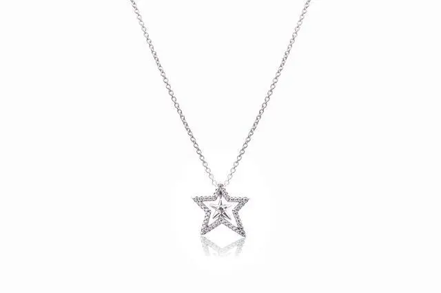 Main image of Pandora Pave Asymmetric Star Collier Necklace