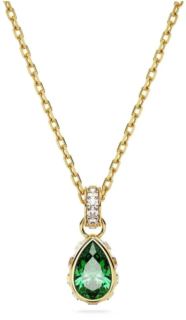 Main image of Swarovski Chroma Pendant - Pear Cut - Green - Gold-tone Plated