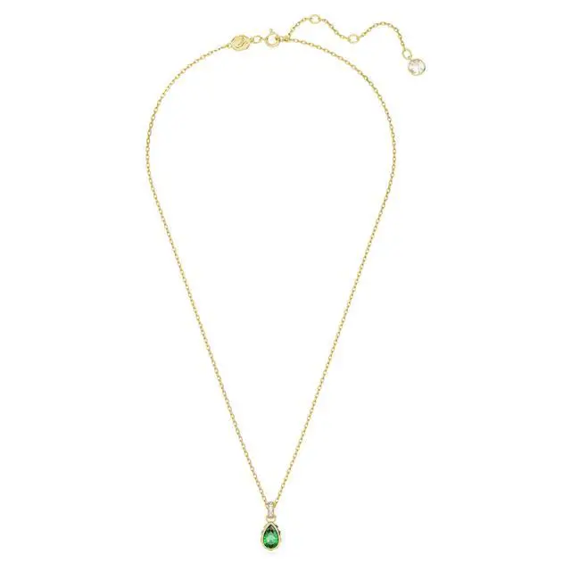 Alt view image 2 of 3 - Swarovski Chroma Pendant - Pear Cut - Green - Gold-tone Plated