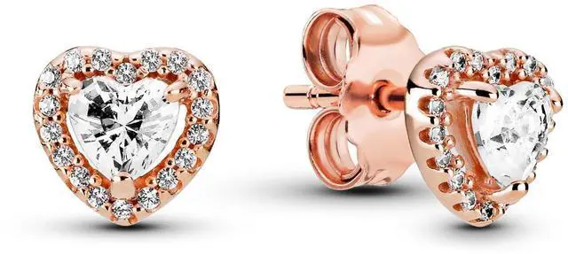 Main image of Pandora Sparkling Elevated Heart Stud Earrings