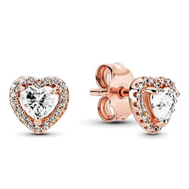 Alt view image 2 of 3 - Pandora Sparkling Elevated Heart Stud Earrings