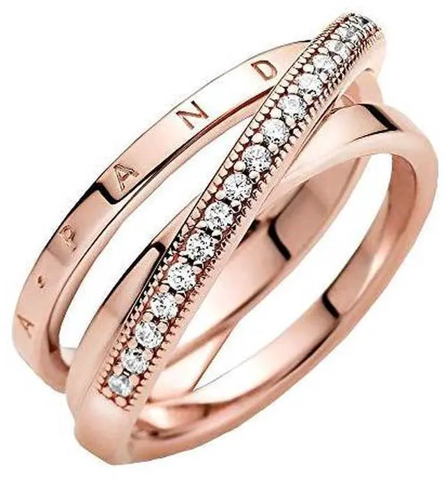 Alt view image 2 of 3 - PANDORA Crossover Pave Triple Band Ring