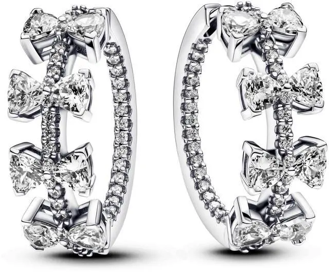 Main image of Pandora Timeless Sparkling Bow Row Hoop Earrings