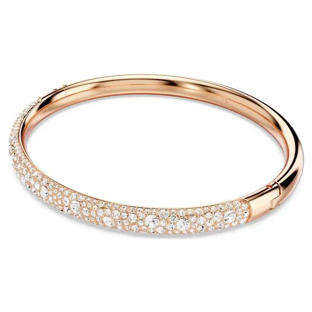 Alt view image 3 of 3 - Swarovski Sublima Bangle - Snow Pave - White - Rose Gold-tone Plated - Medium