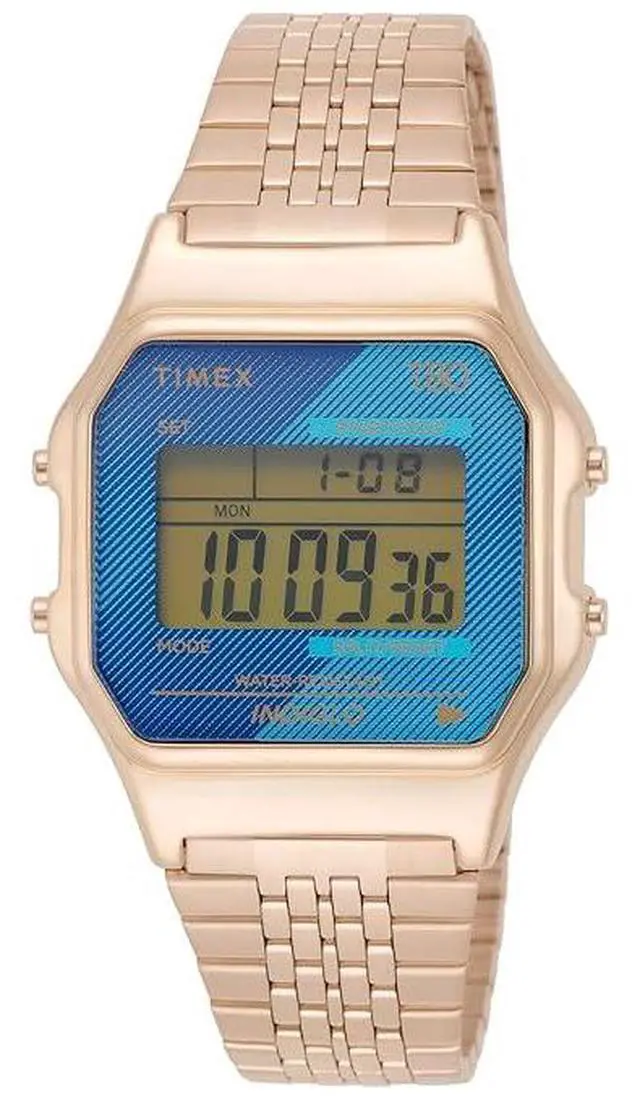 Main image of Timex T80 34mm Digital Rose Gold-Tone Unisex Watch