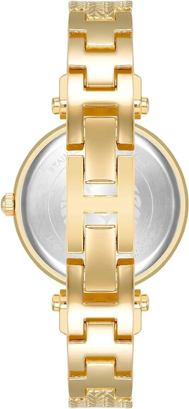 Alt view image 3 of 3 - Anne Klein Gold-Tone Champagne Sunray Dial Diamond Accent Bangle Ladies Watch