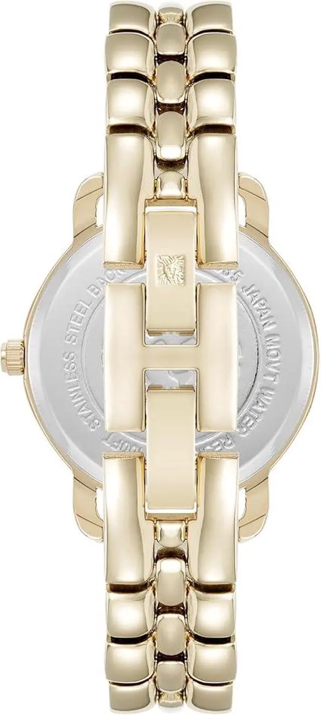 Alt view image 3 of 3 - Anne Klein Gold-Tone Black Dial Crystal Accented Link Bracelet Ladies Watch