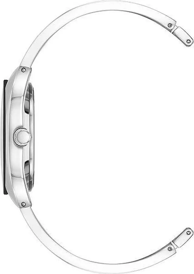 Alt view image 2 of 3 - Anne Klein Silver-Tone Black Dial Bangle Diamond Accent Ladies Watch