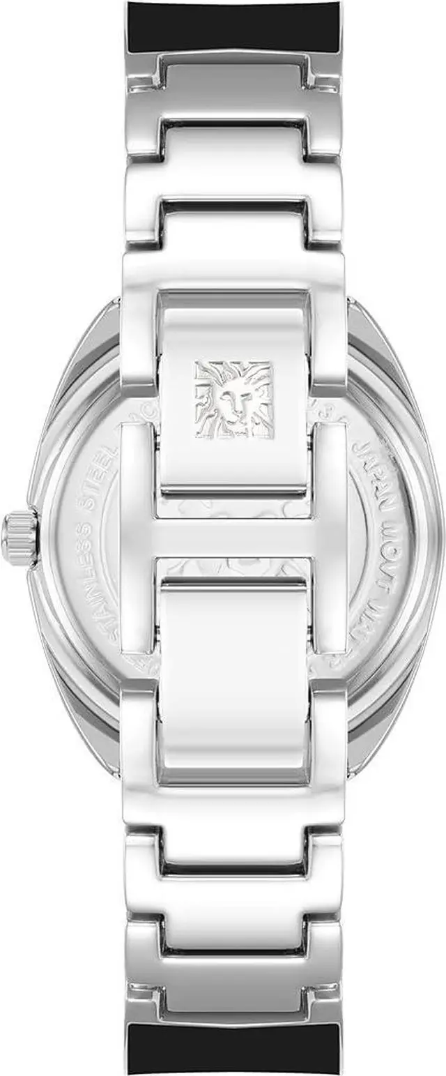 Alt view image 3 of 3 - Anne Klein Silver-Tone Black Dial Bangle Diamond Accent Ladies Watch