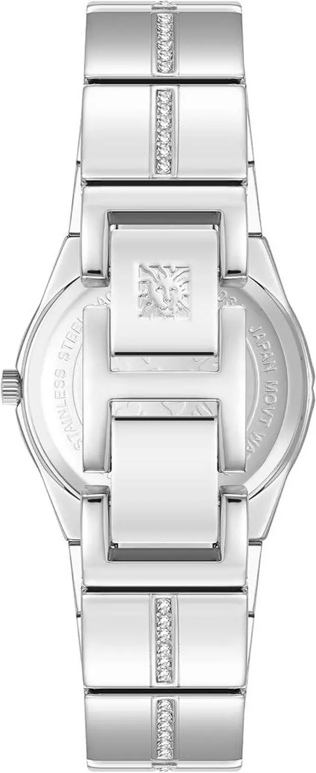 Alt view image 3 of 3 - Anne Klein Silver-Tone 116-Crystal Bezel and Link Bracelet Ladies Watch