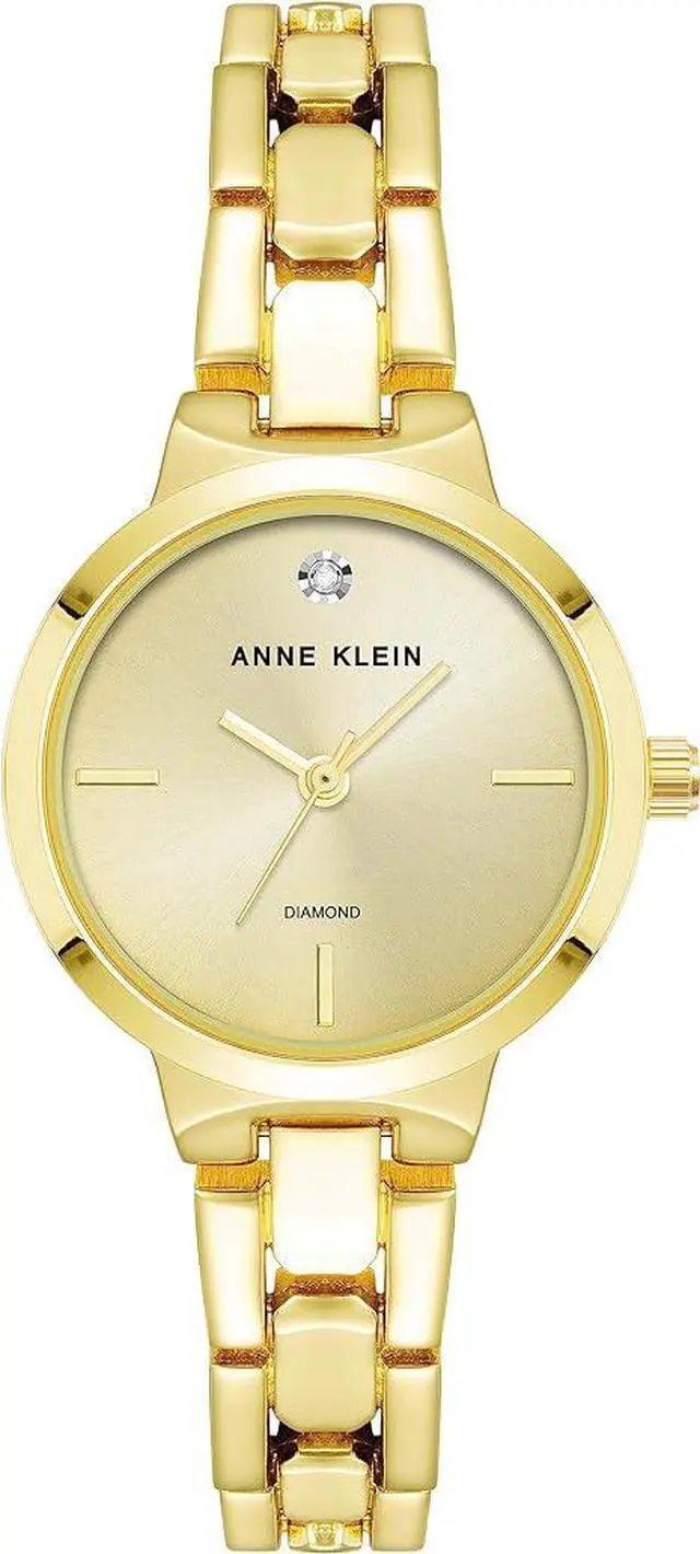Main image of Anne Klein Petite Gold-Tone Diamond Dial Champagne Sunray Ladies Watch AK-4190CHGB
