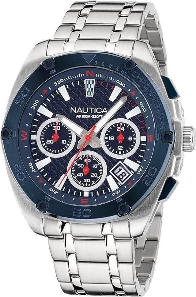 Main image of Nautica Tin Can Bay Recycled Stainless Steel And Silicone Mens Watch Box Set