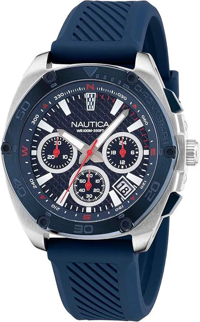 Alt view image 3 of 3 - Nautica Tin Can Bay Recycled Stainless Steel And Silicone Mens Watch Box Set