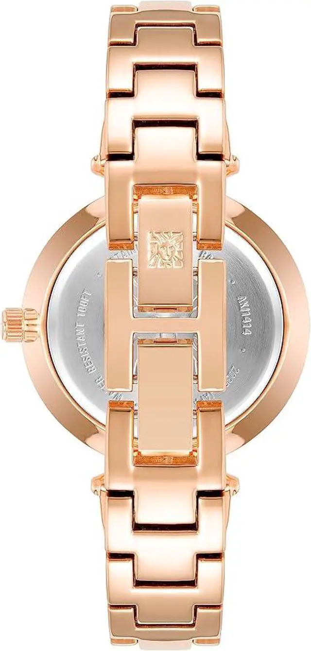 Alt view image 3 of 3 - Anne Klein Rose Gold-Tone White Mother-of-Pearl Bangle Diamond Accent Ladies Watch