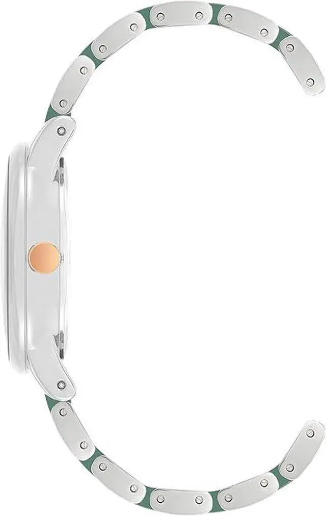 Alt view image 2 of 3 - Anne Klein Silver-Tone Green Mother-of-Pearl Crystal Bezel Ladies Watch