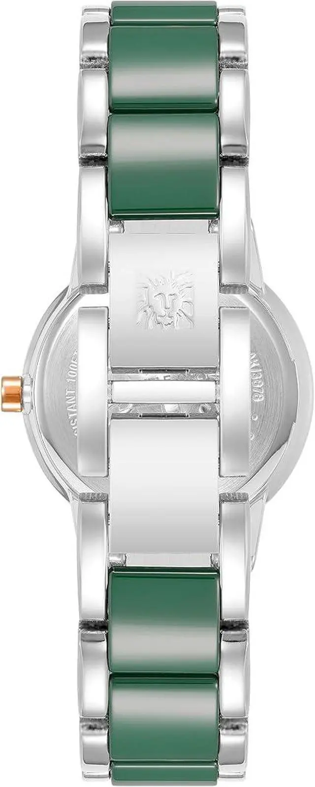 Alt view image 3 of 3 - Anne Klein Silver-Tone Green Mother-of-Pearl Crystal Bezel Ladies Watch