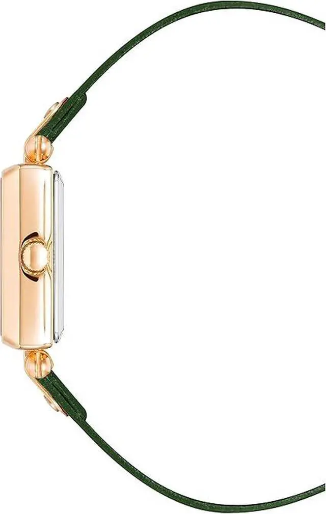Alt view image 2 of 3 - Anne Klein Rose Gold-Tone Square Green Mother-of-Pearl Apple Leather Ladies Watch