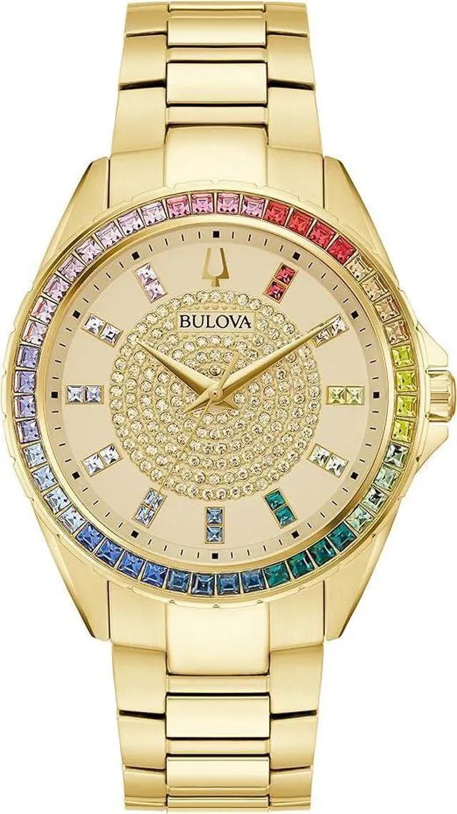 Main image of Bulova Crystal Phantom Gold-Tone Mens Watch