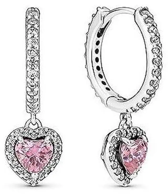 Alt view image 2 of 2 - Pandora Sparkling Halo Heart Hoop Earrings