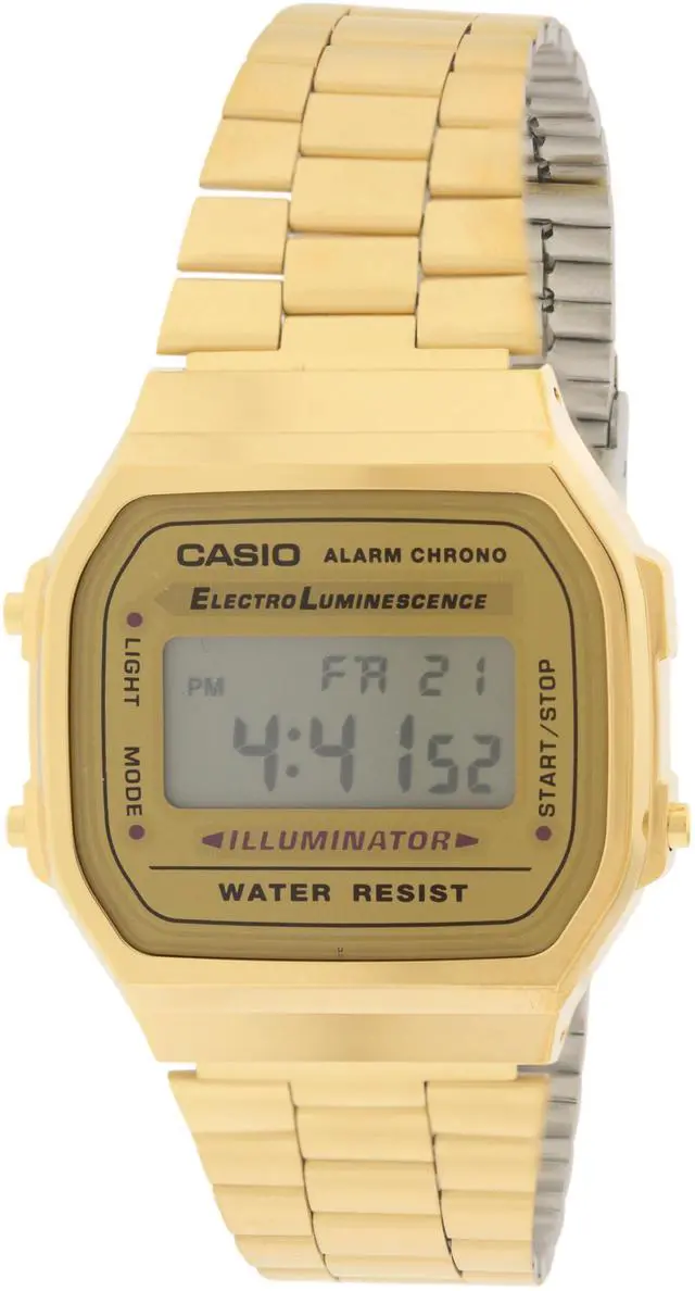 Alt view image 2 of 4 - Casio A168WG-9 Mens Vintage Gold Metal Band Illuminator Chronograph Alarm Watch