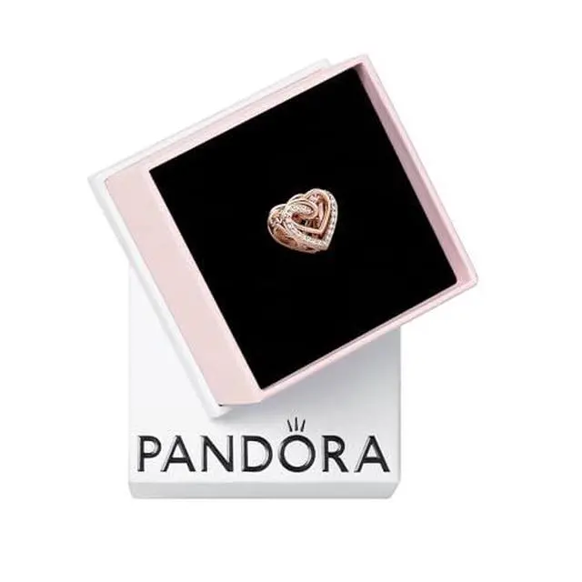 Alt view image 2 of 3 - Pandora People Sparkling Entwined Hearts Charm -