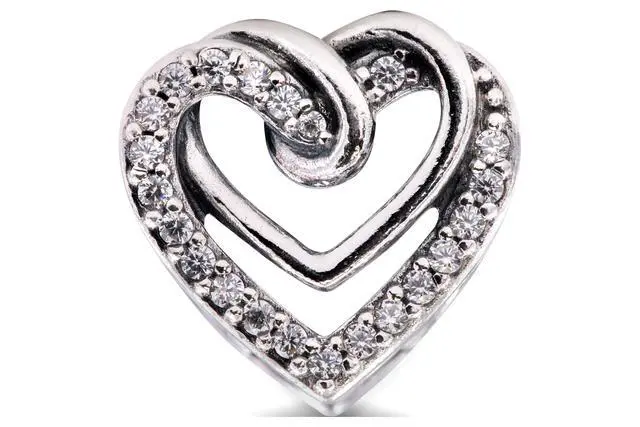 Alt view image 2 of 2 - Pandora People Sparkling Entwined Hearts Charm -