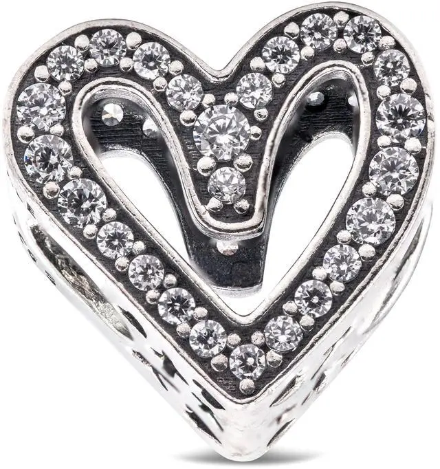 Main image of Pandora Sparkling Freehand Heart Charm Sterling Silver Women's Jewelry