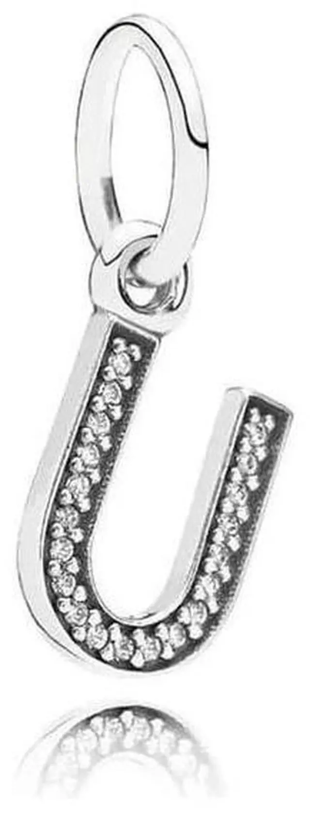 Main image of PANDORA Letter U Dangle Charm - Clear CZ -