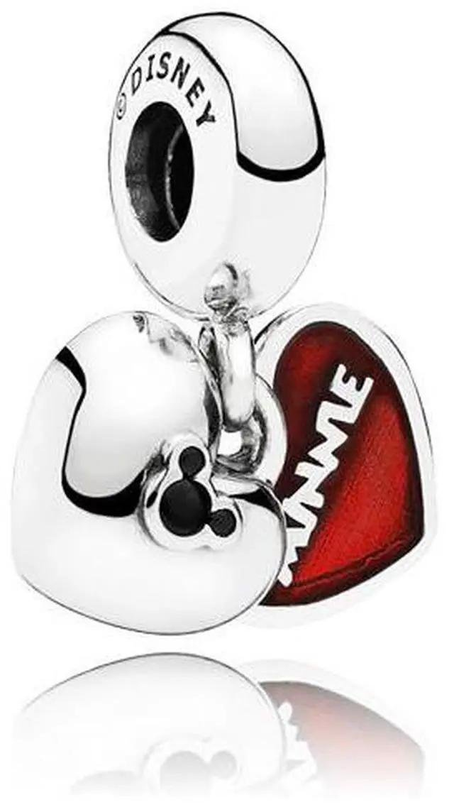 Main image of Pandora Disney Mickey and Minnie Heart Dangle