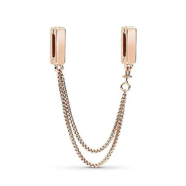 Alt view image 2 of 3 - PANDORA Reflexions Floating Chains Safety Chain - PANDORA Rose